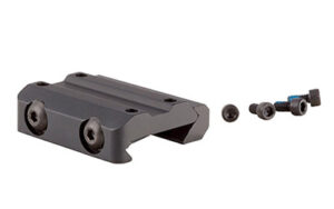 Trijicon AC32067 MRO Low Mount adapter, black, shown from side