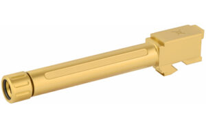 True Precision threaded 9mm barrel for Glock 17 with titanium nitride gold finish