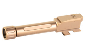 True Precision threaded 9mm barrel for Glock 43/43X with titanium copper nitride finish