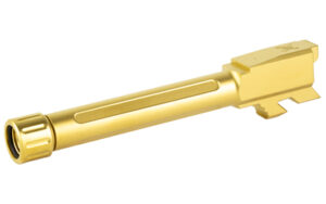 True Precision Glock 48 threaded 9mm barrel gold finish