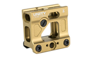 Unity Tactical FAST Micro FDE optic mount with built-in adjustable backup iron sights for Aimpoint Micro footprint