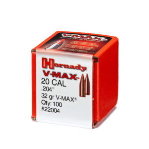 V-MAX BULLETS - 20 CALIBER, .204, 32 GRAIN, 100/BX