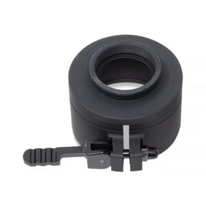 Burris Smartclip 56mm Thermal Clip-On Adapter attached to optic, side view