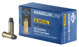 PPU .38 SPECIAL SW 158GR 50RD BOX 10 BOXES PER CASE