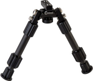 Caldwell Accumax Premium 6-9 inch carbon fiber bipod with M-LOK and KeyMod adapters in black