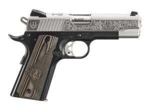 Ruger SR1911 Commander Prescott AZ Edition .45 ACP 4.25 inch engraved slide brown black G10 grips