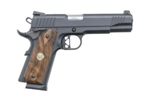 Charles Daly 1911 Superior .45 ACP 5 inch black pistol with walnut diamond-checkered grips