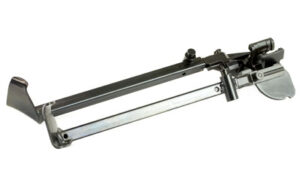 Springfield Armory SPR M1A M-2 Bipod in black clamped to an M1A gas cylinder