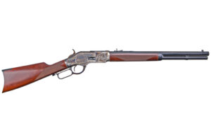 Cimarron 1873 Saddle Rifle .45 Long Colt 18 inch octagon barrel, case hardened receiver, walnut checkered stock