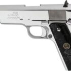 Iver Johnson 1911A1 .38 Super 5-inch chrome pistol with black pearl synthetic grips