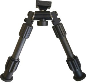 TRUGLO TAC-POD carbon fiber bipod mounted on Picatinny rail, 9-13 inch legs, black