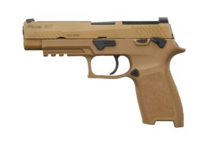 Sig Sauer M17 9mm Coyote Tan 4.7 inch pistol with three 10-round magazines