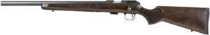 CZ 457 Varmint left-hand .22 LR rifle with Turkish walnut varmint stock and 5-round magazine
