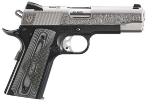 Ruger SR1911 Southport CT Street Edition .45 ACP 4.25 inch engraved stainless slide with black gray G10 grips