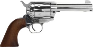 EAA Bounty Hunter 4.5 inch nickel-finished revolver with walnut grips