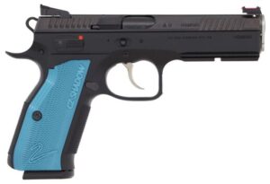 CZ-USA Shadow 2 ACCU 9mm pistol black slide blue aluminum grips 91044