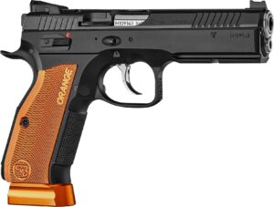 CZ Shadow 2 Orange Optic-Ready 9mm pistol black steel frame orange checkered aluminum grips 4.89 in barrel