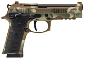 Beretta 92XI 9mm 4.7-inch MultiCam Cerakote pistol, hand-painted by veteran artist