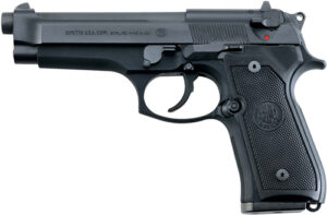 Beretta 92FS 9mm blued pistol with black frame and 4.9 inch barrel