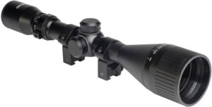 Hatsan Optima 3-12x50 AO airgun scope with rings and caps