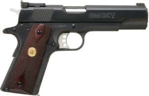 Colt Gold Cup National Match 9mm 5in blued pistol with walnut grips