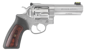 Ruger GP100 .357 Magnum stainless revolver 4.2 inch with HiViz front sight