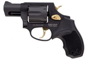 Taurus 856 Ultra-Lite .38 Special 2-inch revolver matte black with gold accents, 6-round