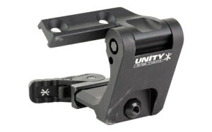 Unity Tactical FAST FTC PA magnifier mount in black, stowed position