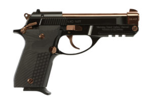 Girsan MC14T .380 ACP pistol with G10 grips and rose gold controls