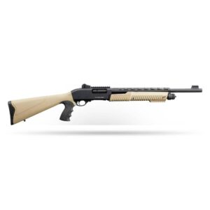 Charles Daly 301 12ga 18.5in Tactical Pump Shotgun FDE with heat shield and ghost-ring sights