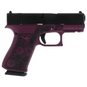 Glock 43x MOS Black Cherry Frame 9mm subcompact handgun with 3.41 inch barrel
