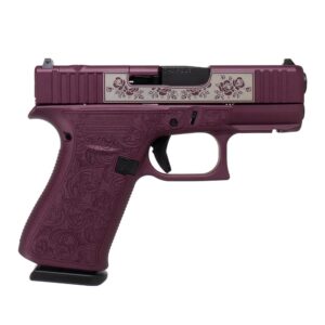 Glock 43x MOS full engraved Black Cherry frame 9mm subcompact 3.41 inch barrel