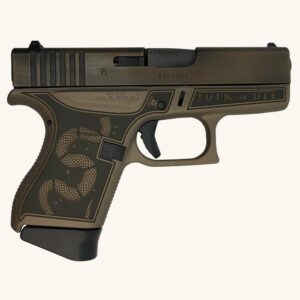 Glock 43 Custom Revolution Engraved Colonial Brown 9mm Luger 3.4in