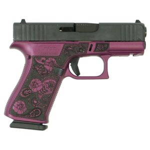 Glock 43X Paisley Grip Black Cherry 9mm right-side view