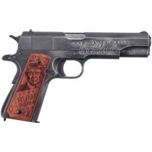 Auto-Ordnance 1911BKOC12 Trump Save America .45 ACP 5-inch engraved pistol with wood grips