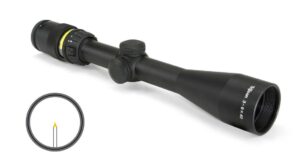Trijicon AccuPoint 3-9x40mm riflescope with illuminated amber triangle post reticle, matte finish
