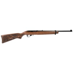 Ruger 10/22 Whitetail custom engraved .22 LR carbine with wood stock and 18.5 inch barrel