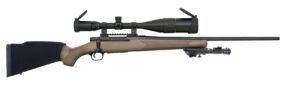 Mossberg Patriot Night Train 6.5 Creedmoor rifle with 6-24x50 scope and Flat Dark Earth synthetic stock