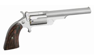 North American Arms Ranger II 4-inch .22 WMR break-top revolver, stainless, rosewood grips