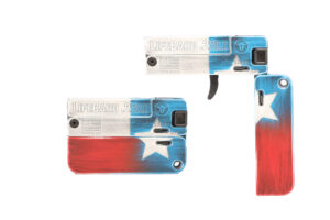 Trailblazer Firearms Lifecard .22 LR Texas Flag Cerakote credit-card-size pistol