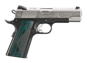 Ruger SR1911 Mayodan NC Edition .45 ACP 4.25in engraved stainless slide green black G10 grips