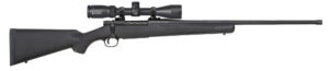 Mossberg Patriot .350 Legend 22-inch fluted threaded barrel rifle with Vortex 3-9x40 scope and black synthetic stock