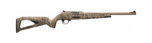 Winchester Wildcat .22 LR semi-auto rifle in Flat Dark Earth with Mossy Oak Bottomland camo and 10-round rotary magazine