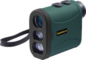 Konus EVO-1200 6x25 green laser rangefinder, 6x magnification, CR2 battery