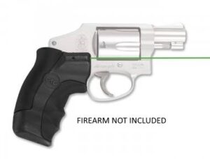 Crimson Trace LG-350G green Lasergrips grip replacement for S&W J-frame round butt, black polymer with rubber overmold