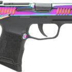 Sig Sauer P365-380 Rainbow 3.1 in .380 ACP pistol with rainbow titanium slide