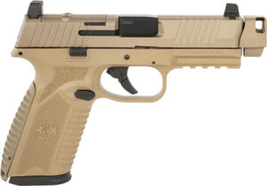FN 510 MRD Comp 10mm pistol in Flat Dark Earth with compensator and two 15-round magazines