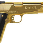 Iver Johnson Eagle XL Ported 10mm 6-inch pistol 24K gold with black wood grips