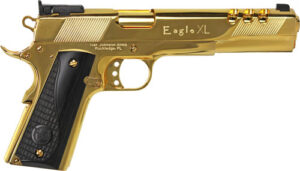 Iver Johnson Eagle XL Ported 10mm 6-inch pistol 24K gold with black wood grips