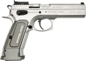 SAR K-12 Sport 9mm stainless pistol with 4.7 inch crowned target barrel